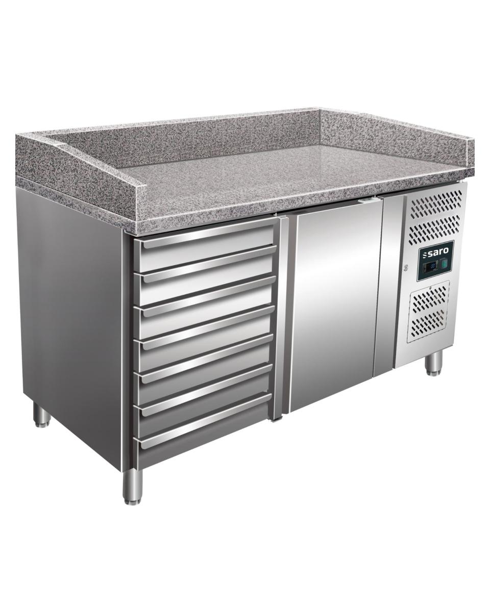 Pizza-Kühltisch - 1 Tür - H 109 x B 151,5 cm - 221 Liter - Edelstahl - Saro - 323-10911