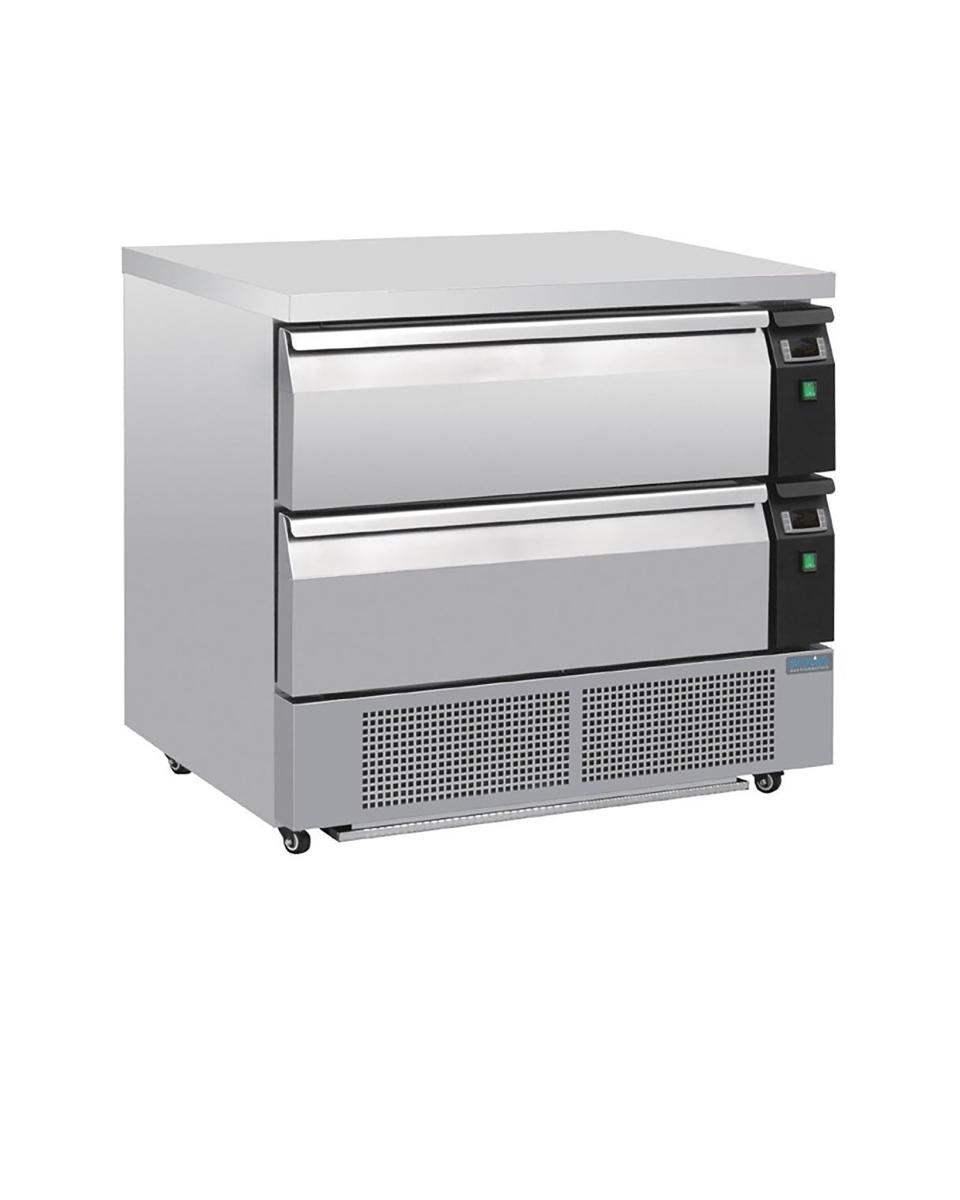 Tiefkühltisch - 4 x 1/1 GN - 179 Liter - 2 Schubladen - H 87 x 90,5 x 70 cm - 230 V - Polar - DA996
