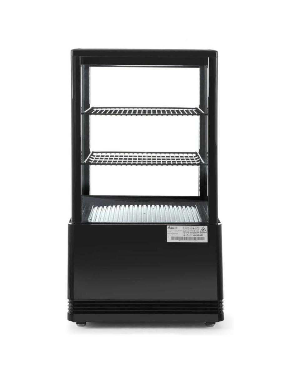 Tischvitrine - Schwarz - 58 Liter - 2 Regale - Hendi - 233627