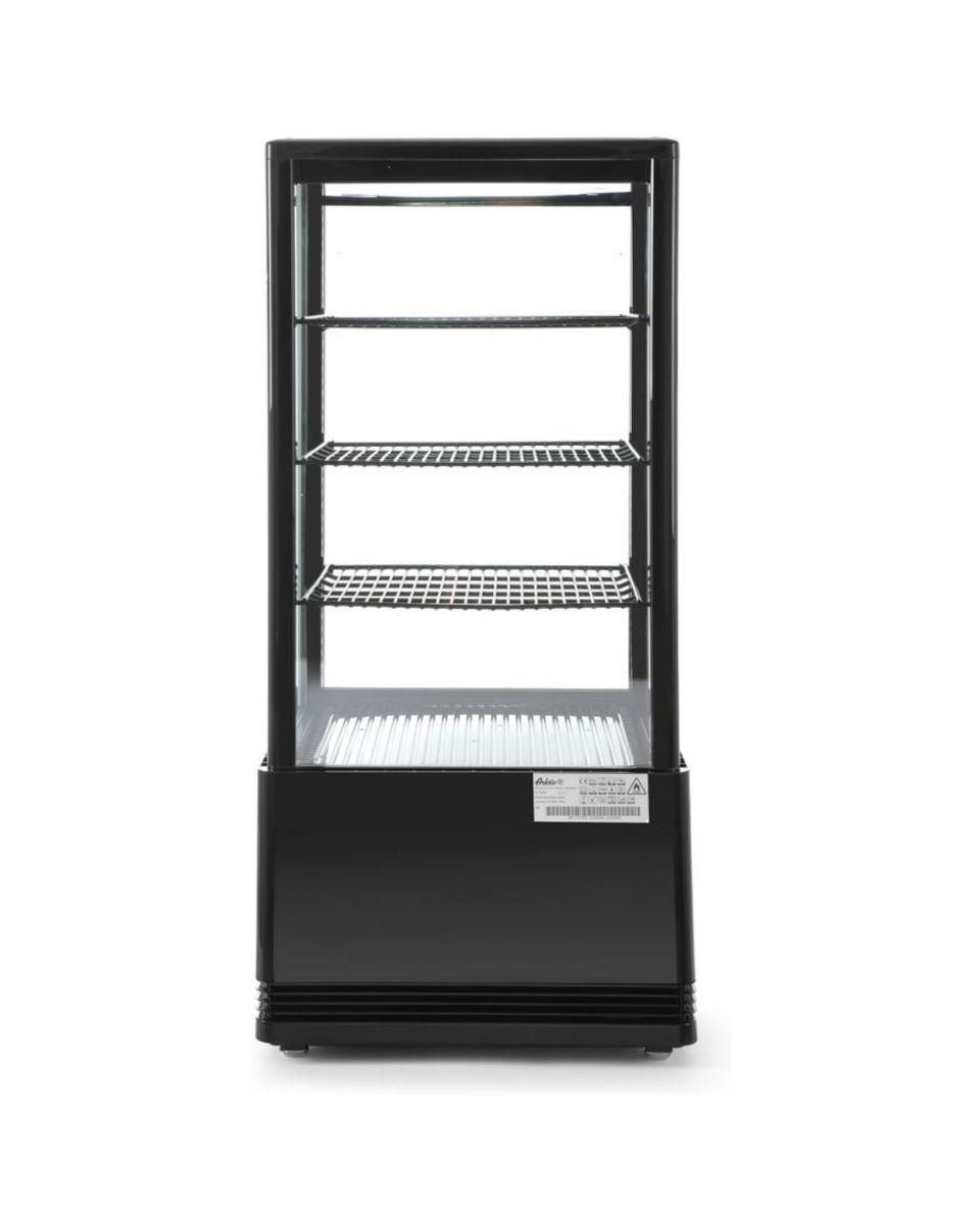 Tischvitrine - Schwarz - 78 Liter - 3 Regale - Hendi - 233658