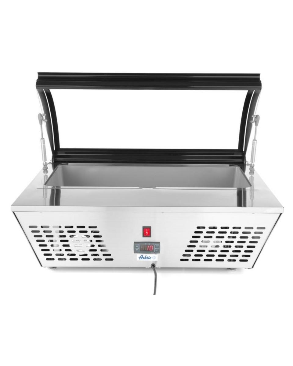 Design der Salatvitrine 67L - Edelstahl - H 32,8 x 61,2 x 76,7 cm - Hendi - 233672