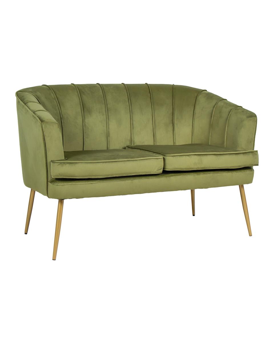Catering-Sofa – Relax – 120 cm – Samt – Oliv – G-Line