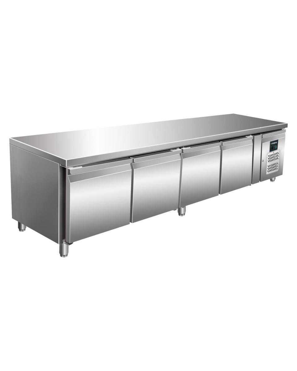 Kühltisch - 4 Türen - H 65 x B 223 cm - 420 Liter - Edelstahl - Saro - 323-3118