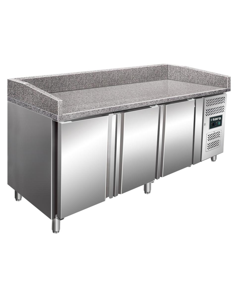 Pizza-Kühltisch - 3 Türen - H 100 x B 202 cm - 670 Liter - Edelstahl - Saro - 323-3136