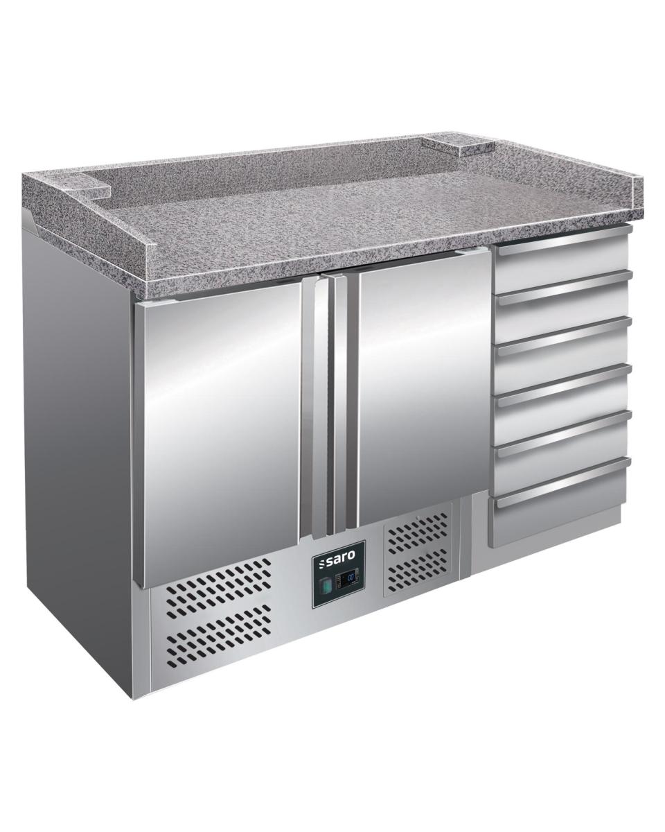 Pizza-Kühltisch - 2 Türen - H 102 x B 142 cm - 257 Liter - Edelstahl - Saro - 323-1515