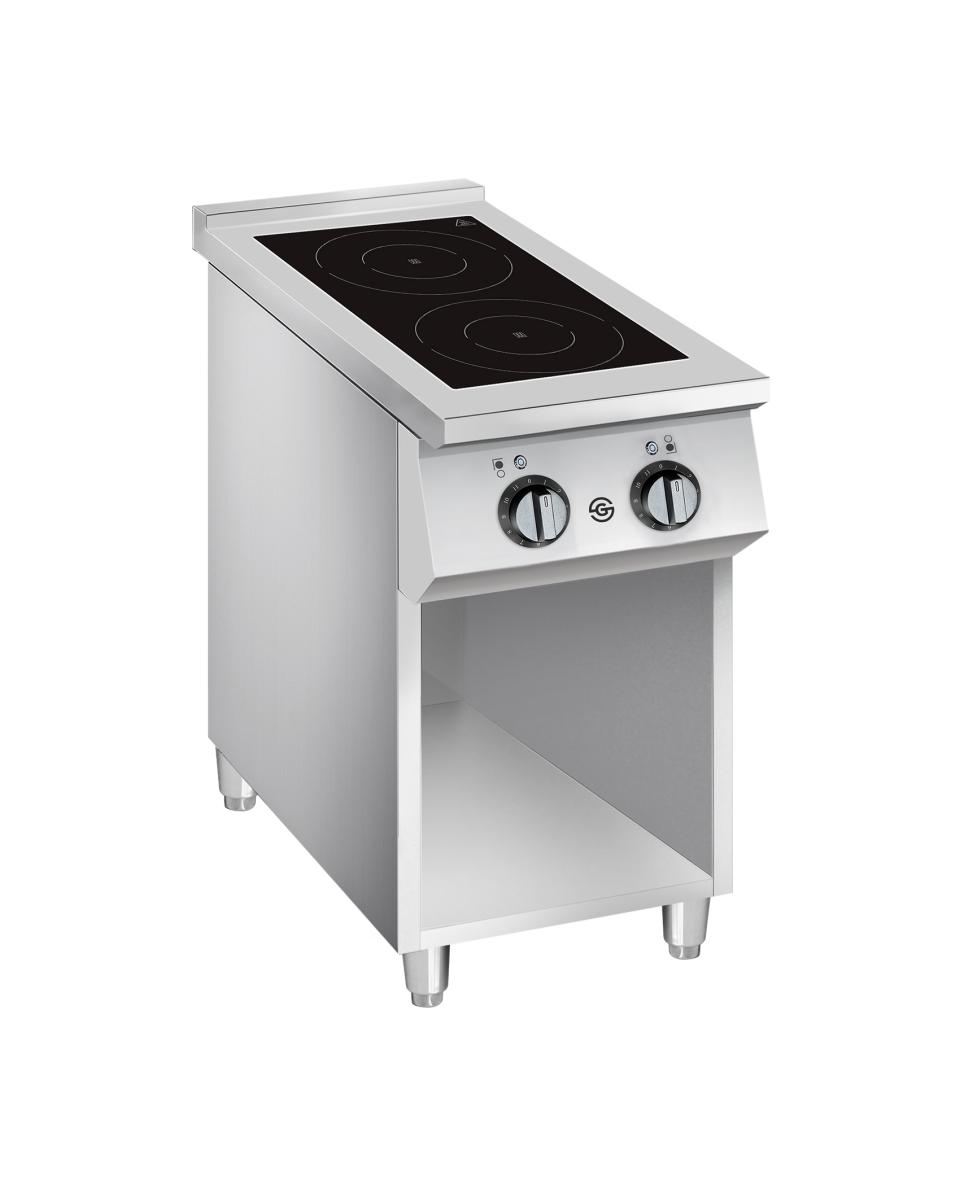 Kochtisch - Induktion - 2 Zonen - Edelstahl - H 90 x B 40 x T 70 CM - G-line