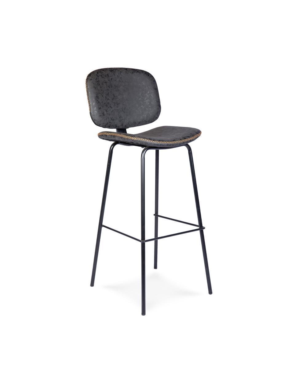 G-Line-Hocker - Louis - Schwarz - Skai Stahl