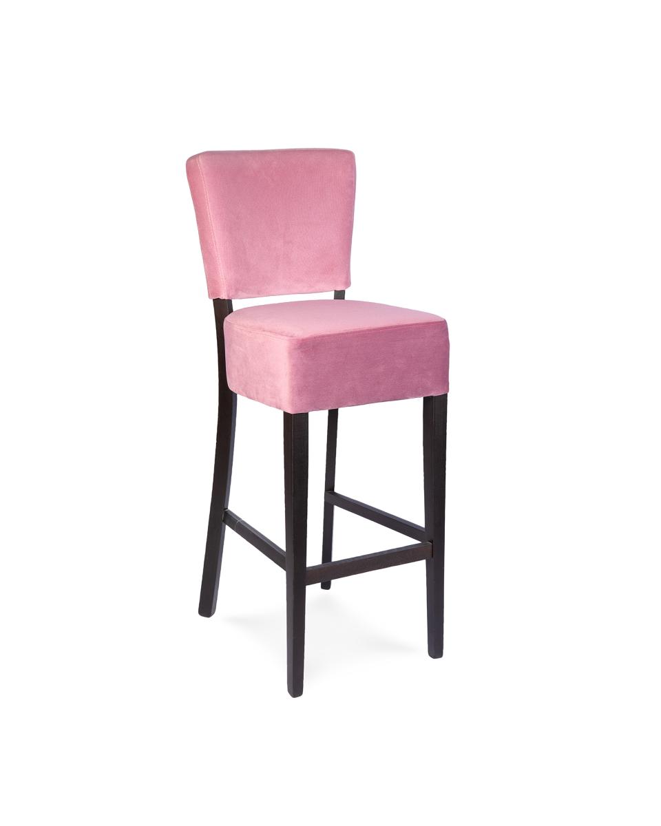G-Line-Barhocker - Neapel Samt - mit Rückenlehne - Pink