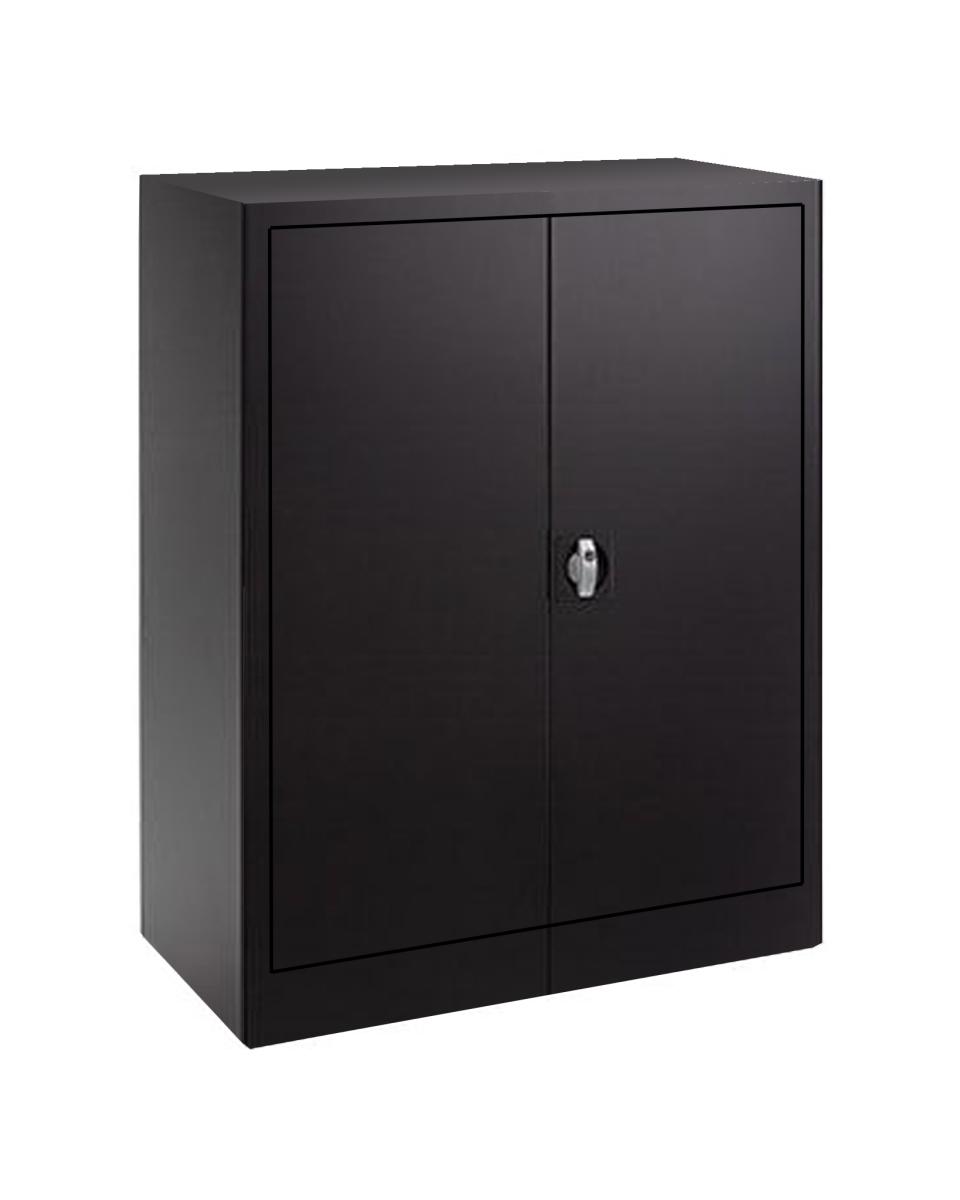 Aktenschrank - Schwarz - H 100 x 80 x 42 cm - Mit Schloss - FLC