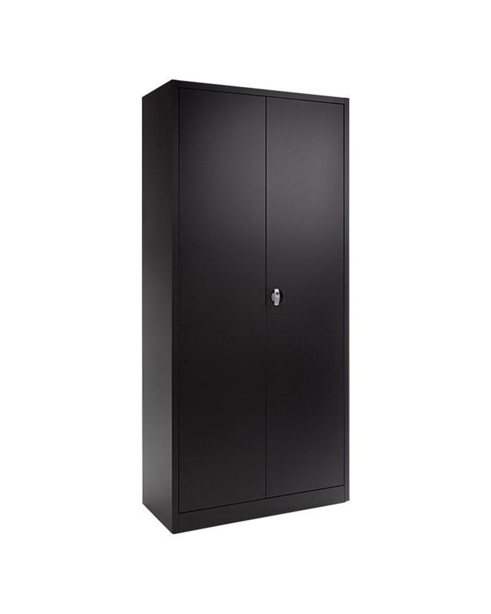 Aktenschrank - Schwarz - H 180 x 80 x 38 cm - Mit Schloss - FLC