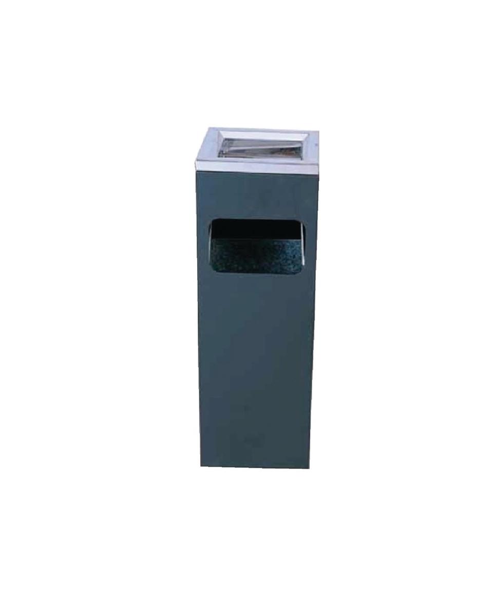 Quadratischer Papierkorb mit Aschenbecher - Schwarz - Bolero - Y812