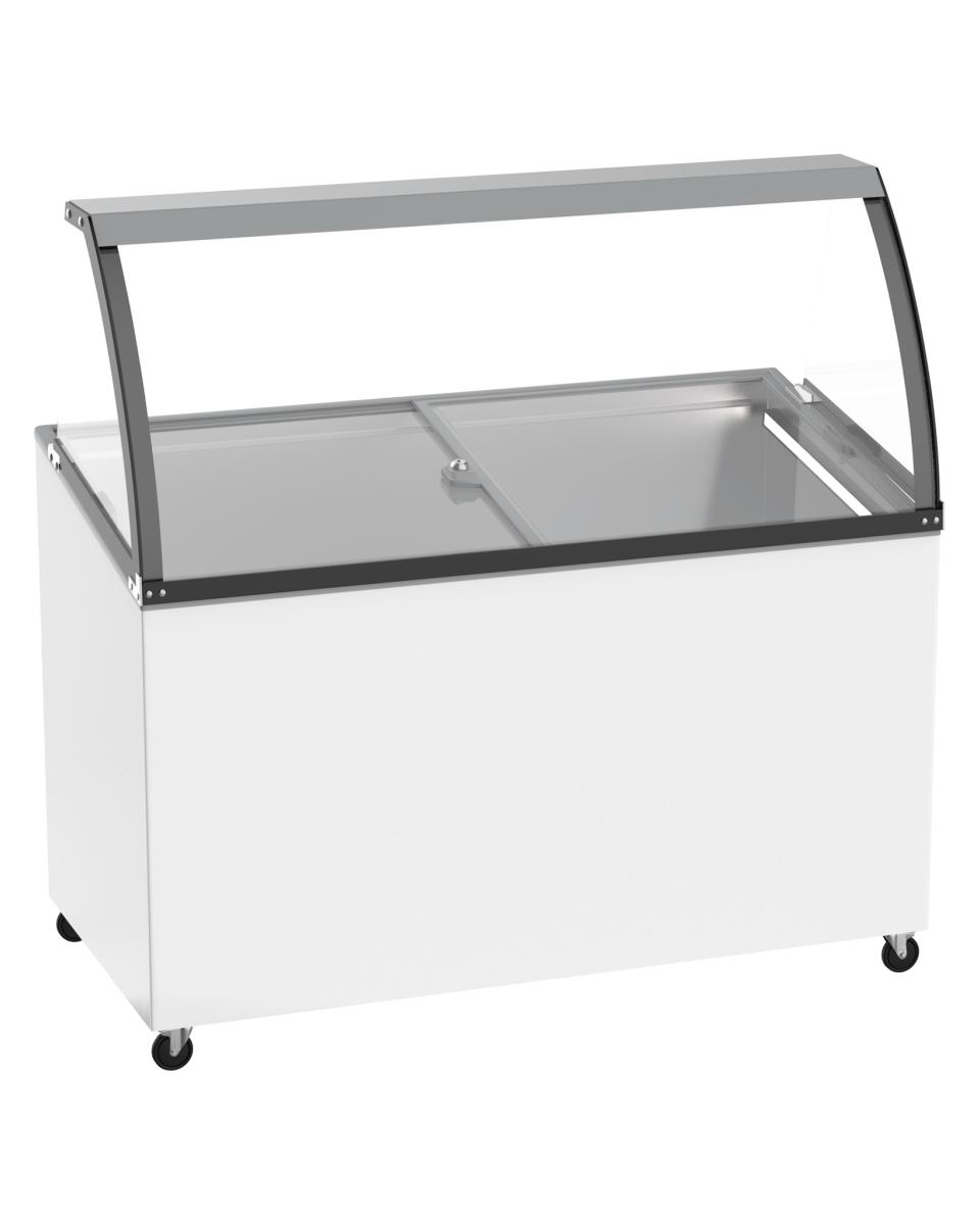 Eisvitrine - 400 Liter - für 7 Behälter - H131,5 x 131,8 x 65,9 cm - G-Line
