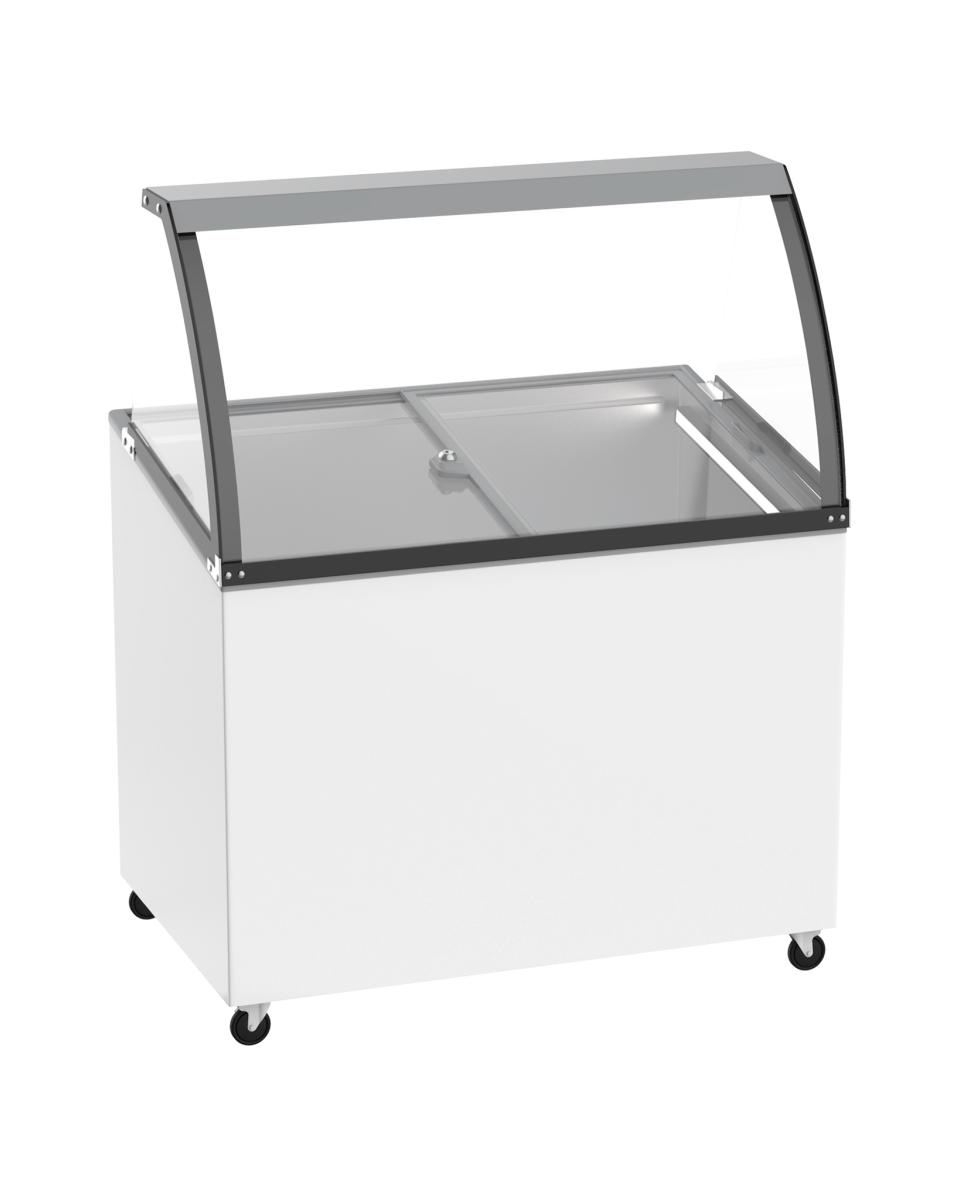 Eisvitrine - 300 Liter - für 5 Behälter - H131,5 x 104,3 x 65,9 cm - G-Line