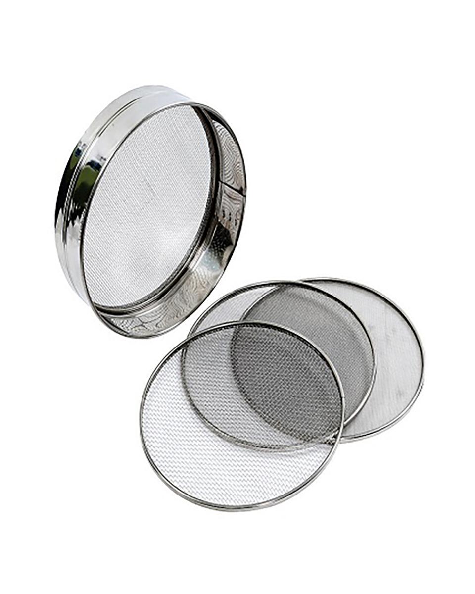 Bäckersieb - 4er-Set - 0,75 mm / 1 mm / 2 mm / 3 mm - 21 cm - Edelstahl - G-Line