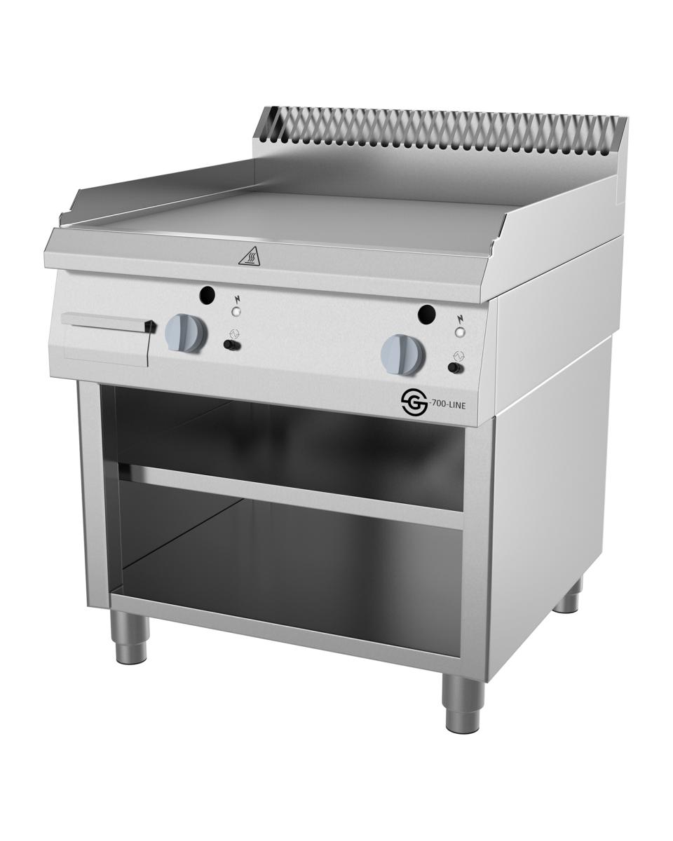 Grillplatte - G700-Leitung - Gas - glatt - 80 cm - offener Unterbau - G-Line
