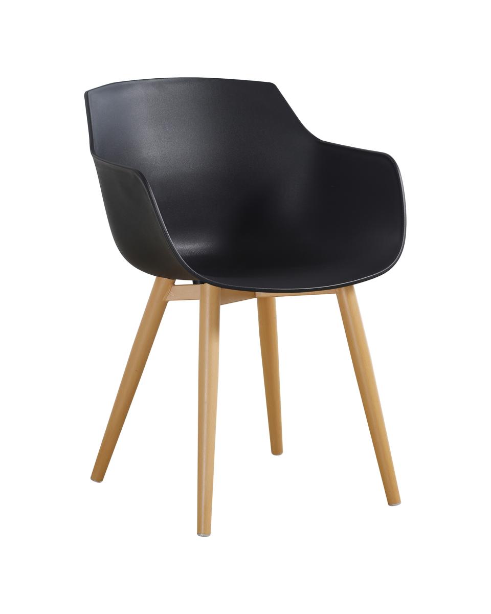 Gastronomiestuhl - Alexia - Schwarz / Holzoptik - G-Line