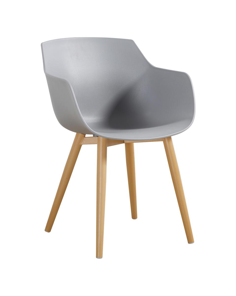 Gastronomiestuhl - Alexia - Grau / Holzoptik - G-Line