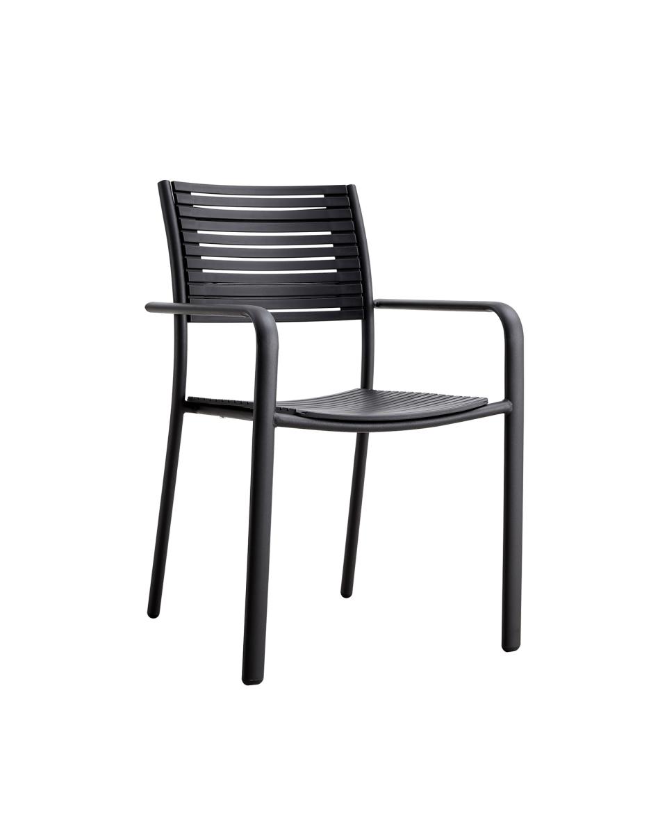 Terrassenstuhl Palermo - Schwarz - Schwarz - Kunststoff / Metall - G-Line