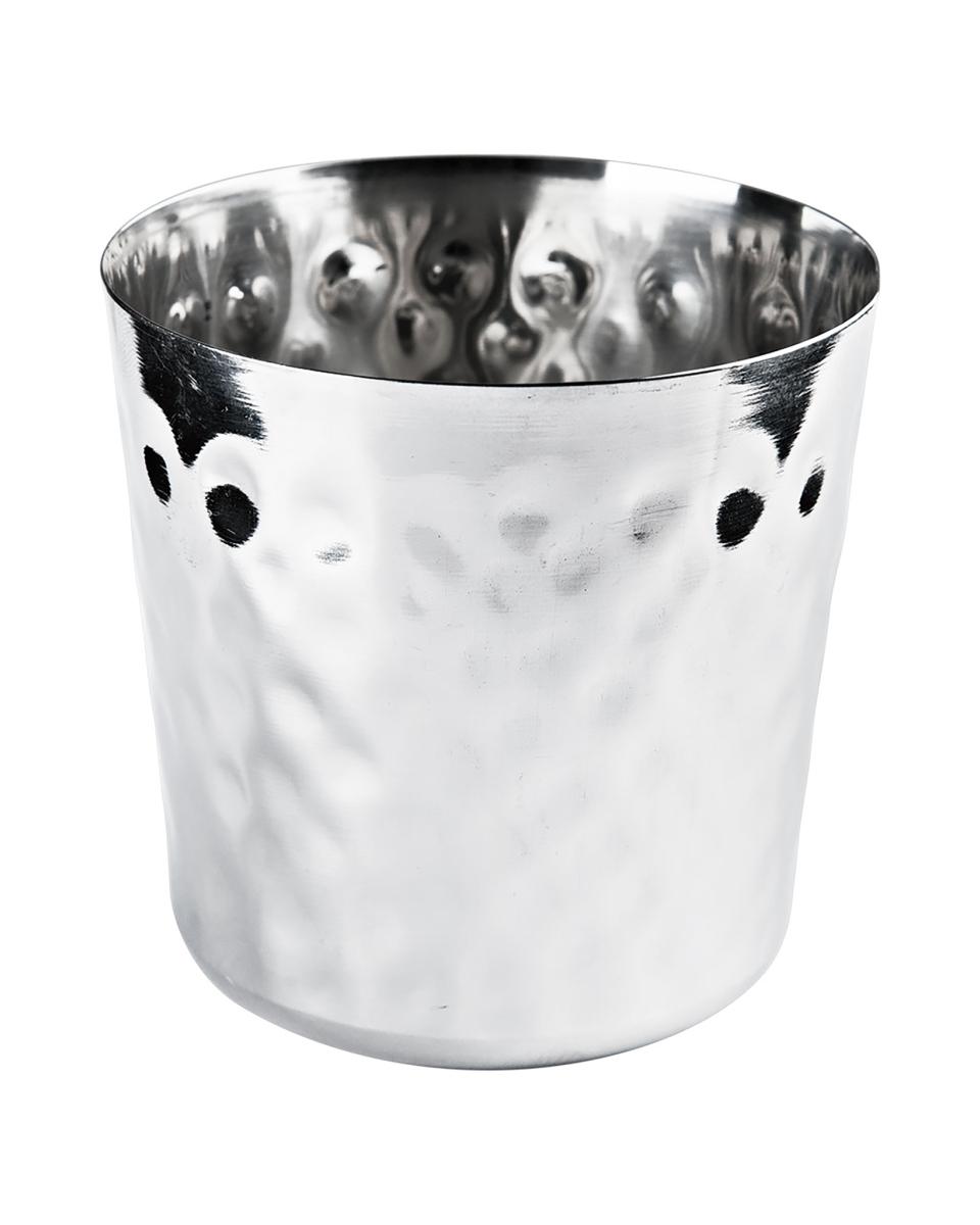 Becher für Pommes  - Ø8,8 x H 8,5 cm - Edelstahl - gehämmert - G-Line