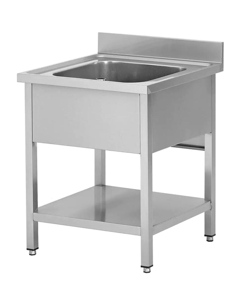 Edelstahl-Spültisch für die Gastronomie - 1 Tablett - mit Ablage - zerlegbar - G-Line