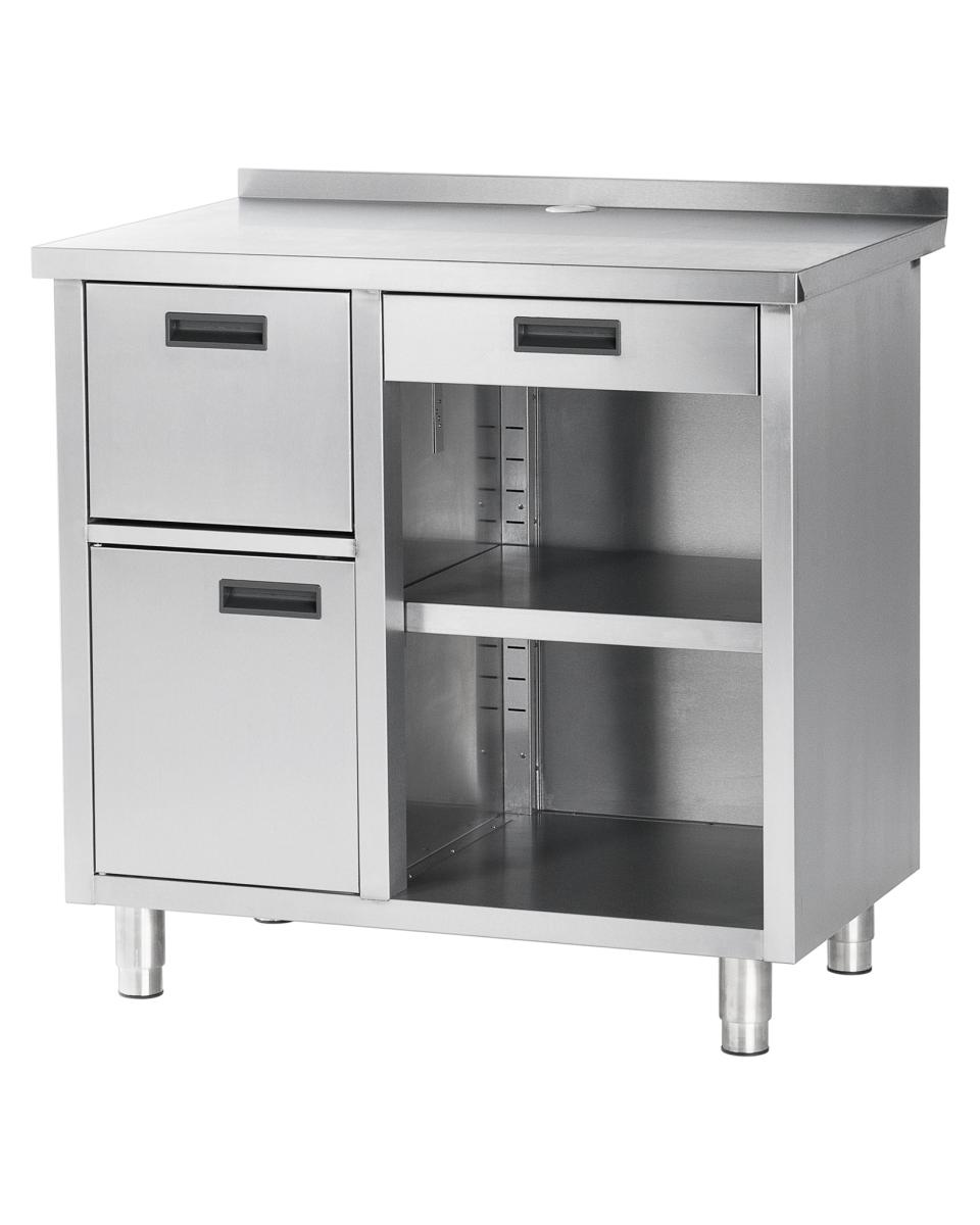 Werkbank für Kaffeeausgabe - H 100 x 100 x 70 CM - Edelstahl - G-Line