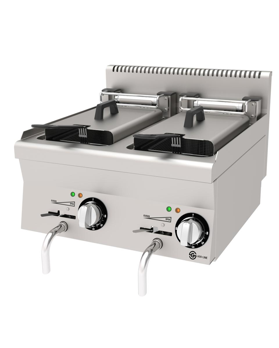 Fritteuse - Elektrisch - Tischmodell - 2 x 10 L - Edelstahl - 400V - G600 Line - G-Line