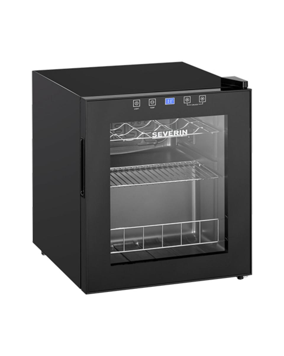 Weinklimaschrank - 1 Zone - 15 Flaschen - Glastür - 1 Tür - 46 L - Schwarz - Severin