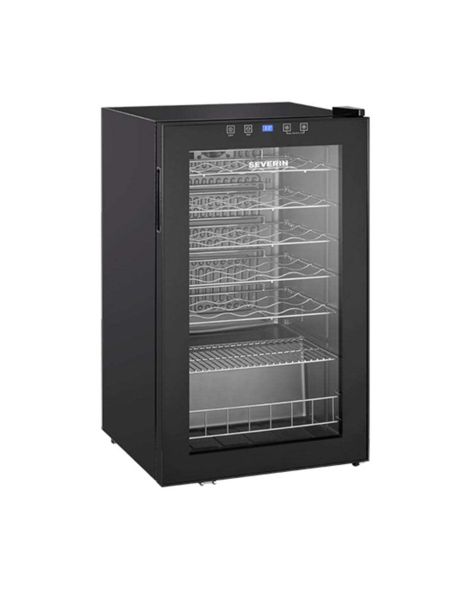 Weinklimaschrank - 1 Zone - 33 Flaschen - Glastür - 1 Tür - 95 L - Schwarz - Severin