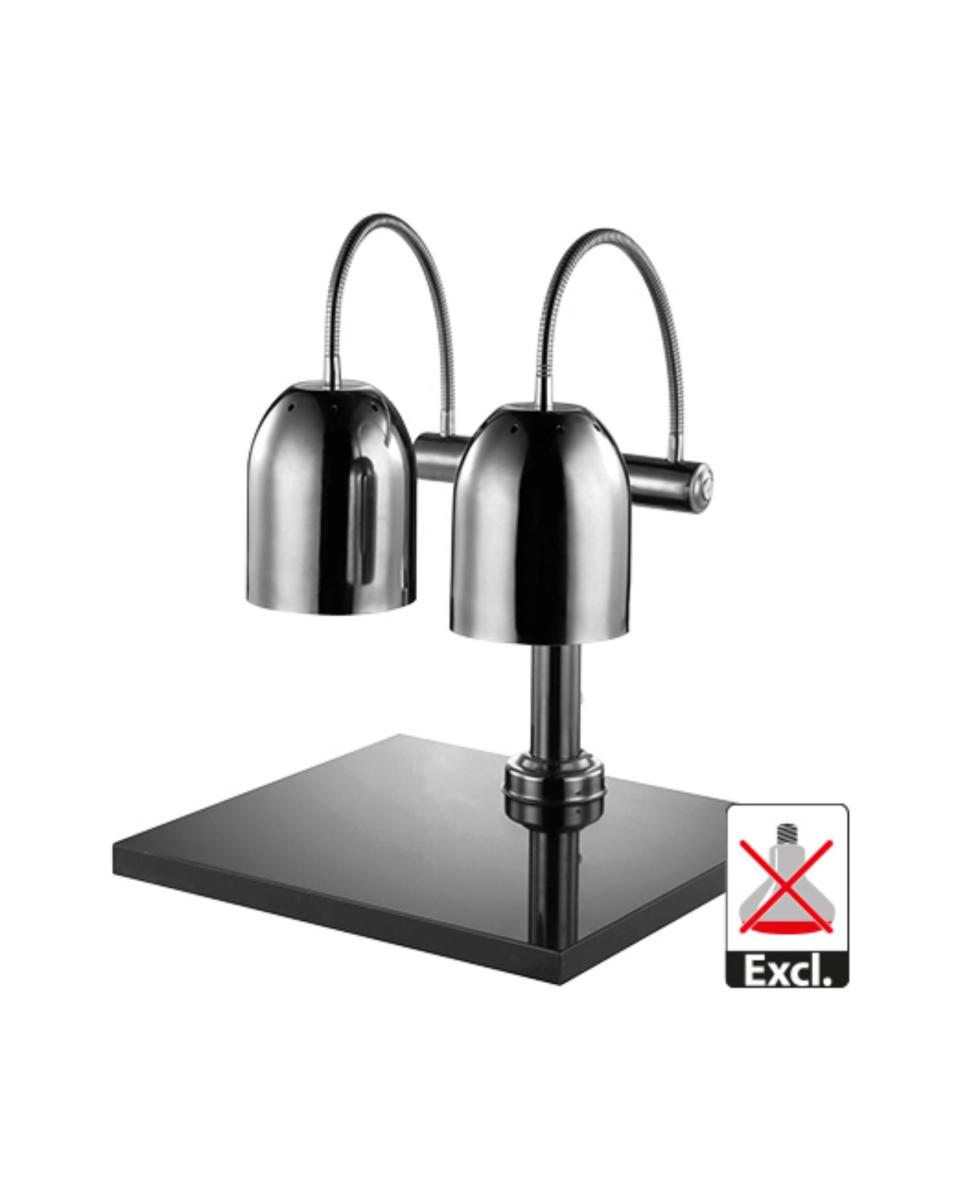 Wärmelampe - 50 x 45 cm - 2 Lampen - Chrom - Caterchef - 688262