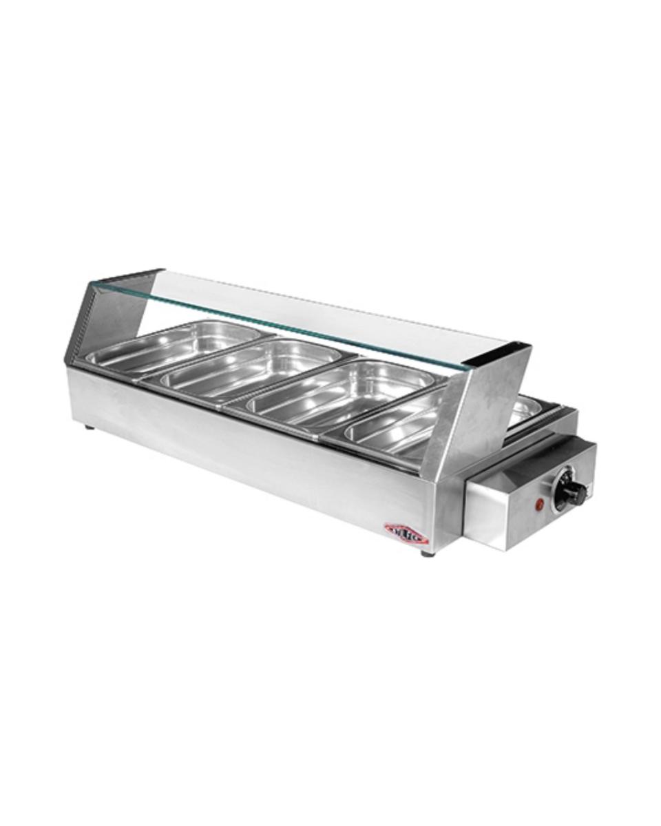 Bain-Marie Hot Vitrine - 4x 1/3 GN - Stilfer - 527010