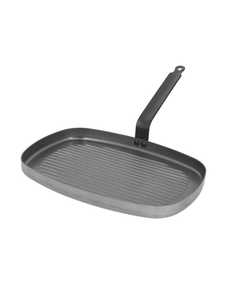 Grillpfanne - gerippt - Rechteck - mit Griff