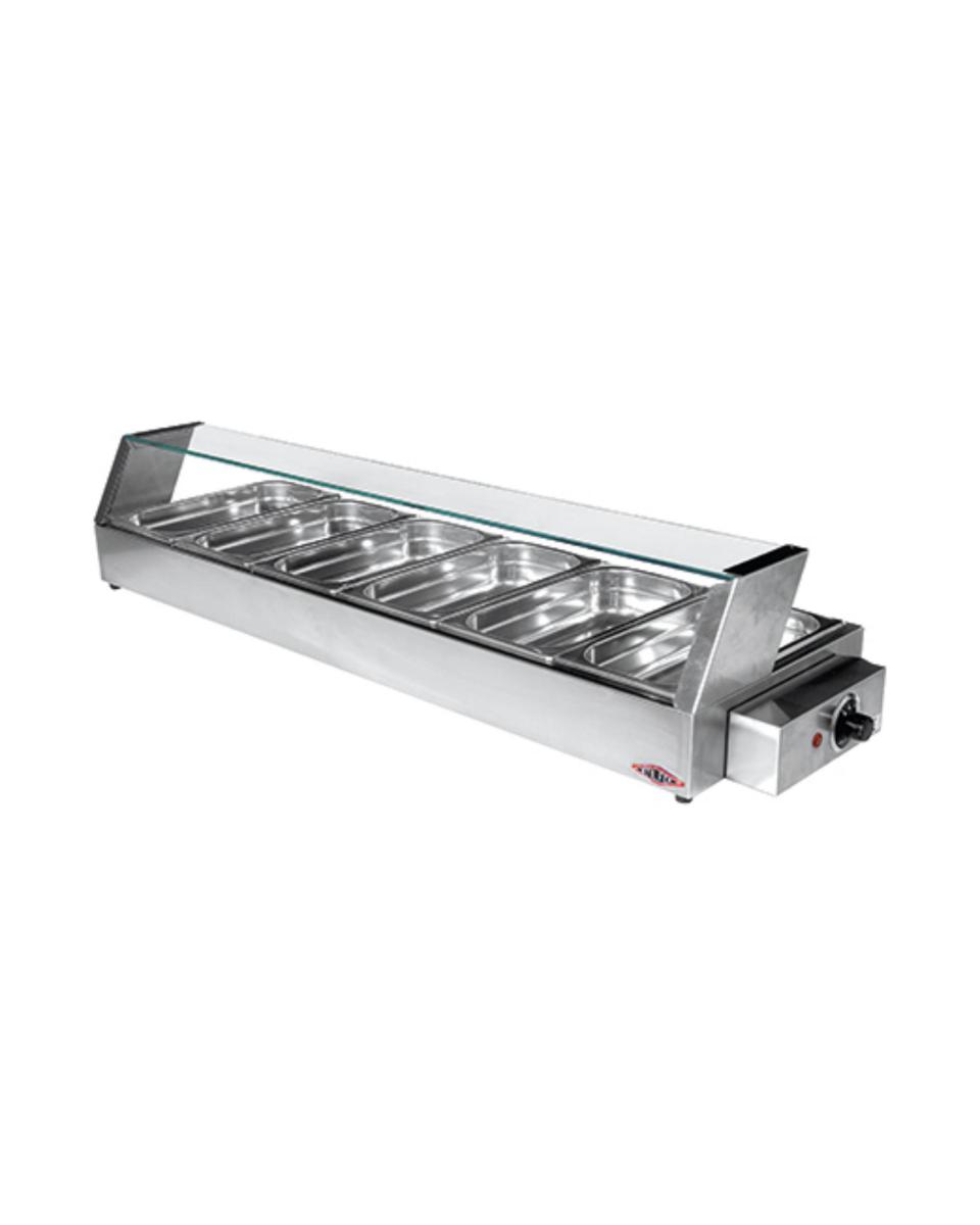 Beheizte Bain-Marie Vitrine - 6 x 1/3 GN - Stilfer - 527012