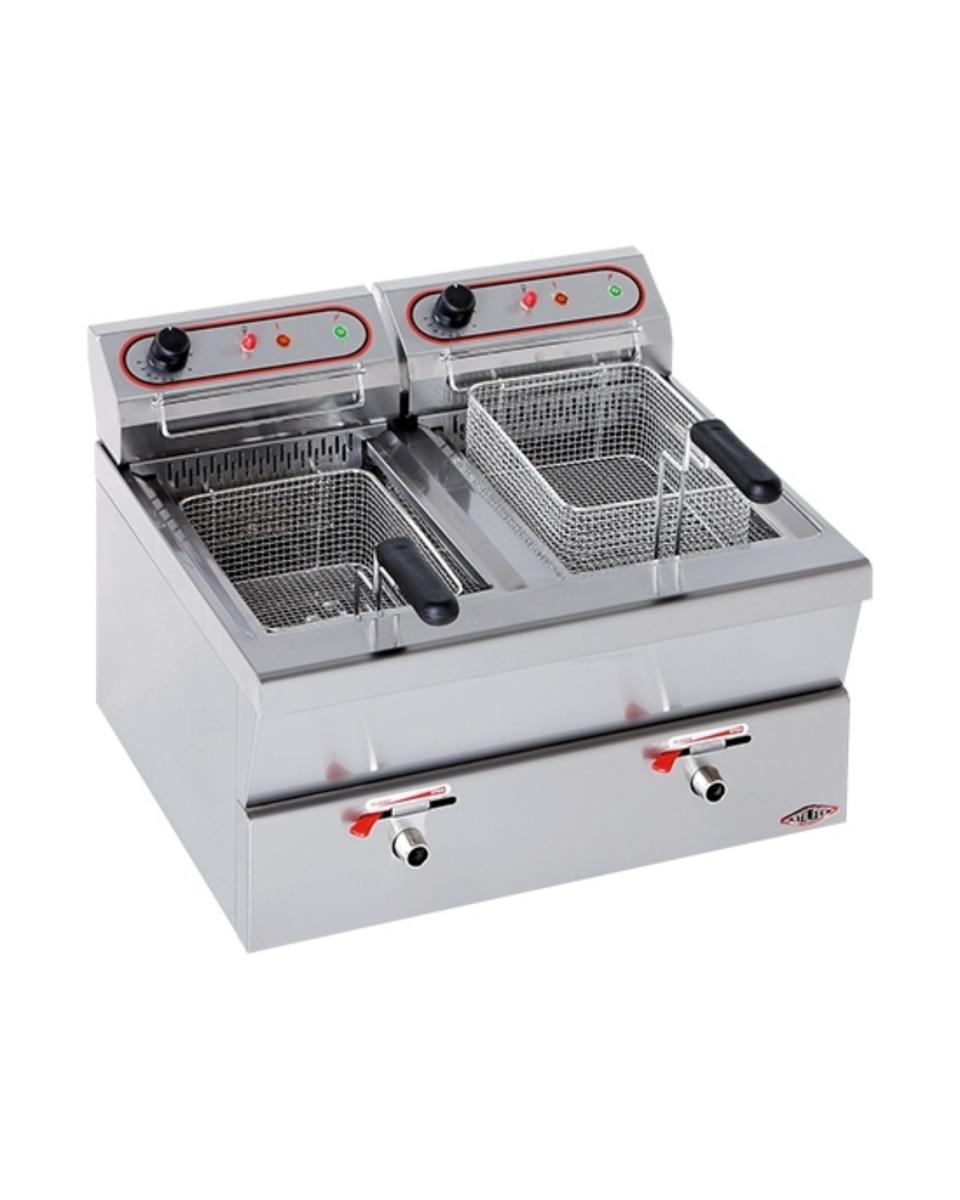 Fritteuse - Zoagli - 9 + 9 L - Edelstahl - Stifler - 527209