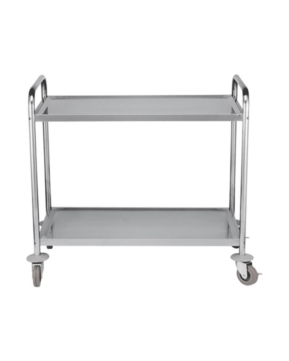 Servierwagen aus Edelstahl - 2 Etagen - demontierbar - CaterChef - 535001