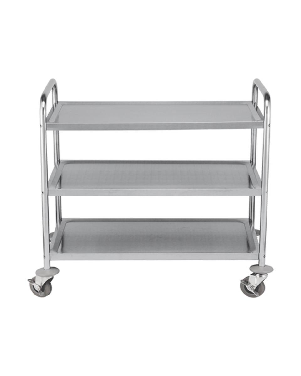 Edelstahl-Servierwagen - 3 Etagen - demontierbar - CaterChef - 535002