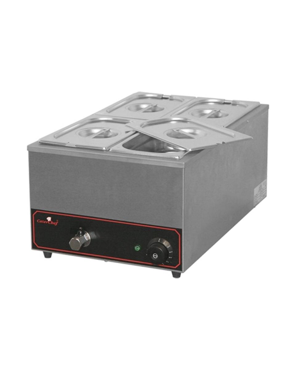 Bain Marie- 4 x 1/4 GN - Mit Ablasshahn - Caterchef - 688033