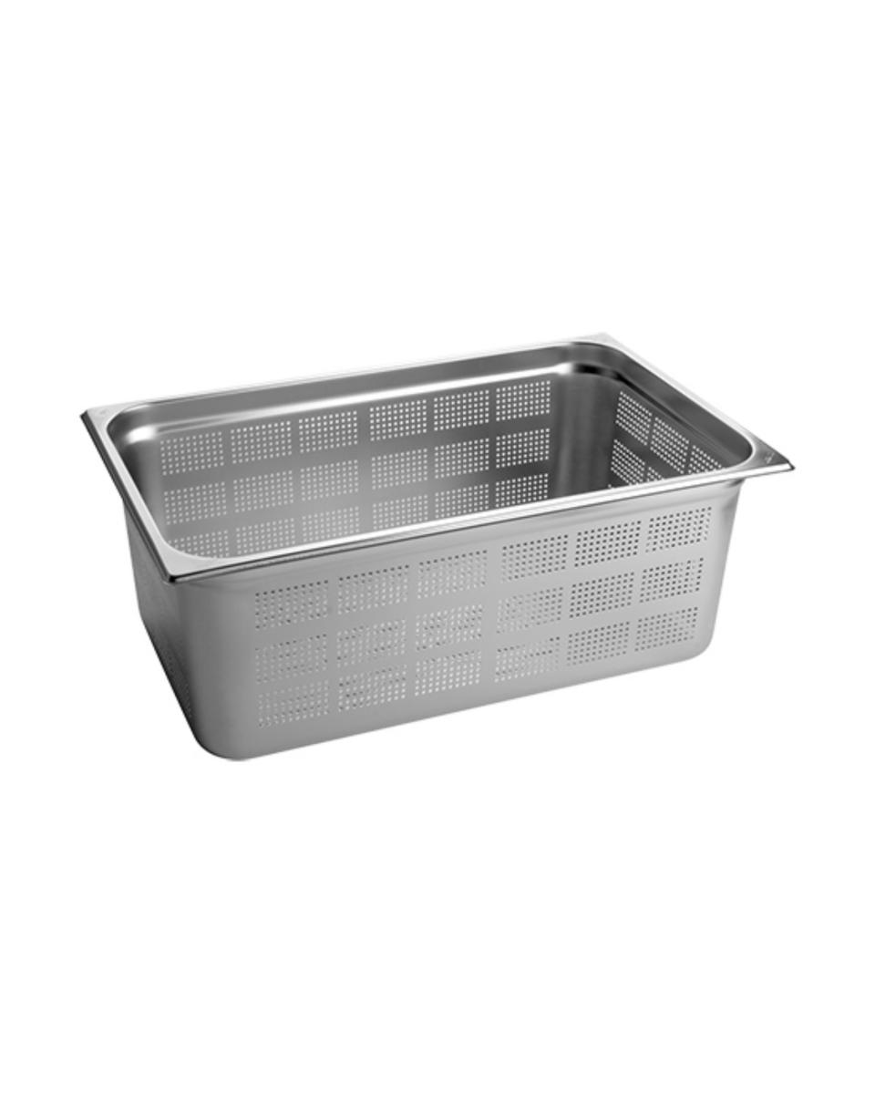 Perforierter Gastronorm-Behälter - Edelstahl - Stapelbar - GN 1/1 - H 20 x 53 x 32,5 cm - Caterchef - 953511