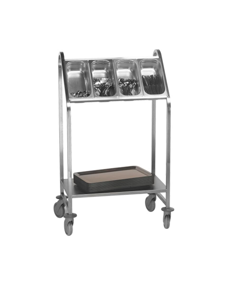 Besteck- / Tablettausgabeeinheit - Edelstahl - 921036