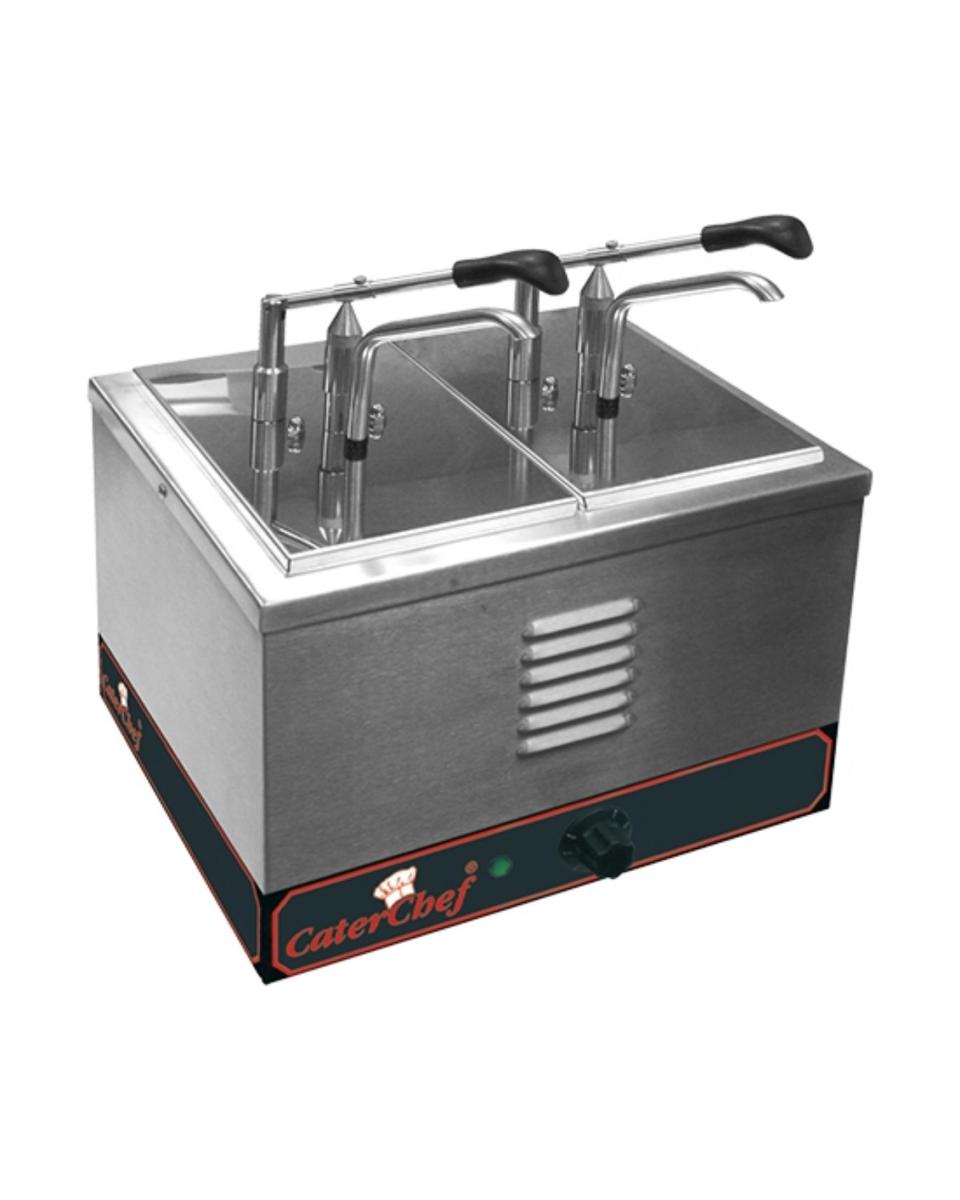 Saucenwärmer - H 27 x 36,5 x 36 CM - 5 KG - 220 - 240 V - 2000 W - Edelstahl - 7,6 Liter - +0°C / +90°C - Caterchef - 688225