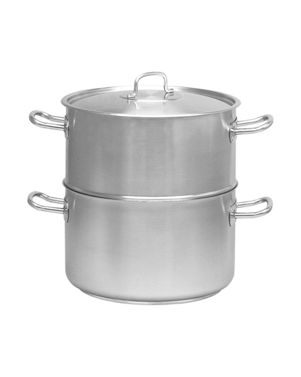 Dampfgarpfanne - H 19 CM - 6,95 KG - Ø32 CM - Edelstahl 18/10 - 15 Liter - Standard - Pujadas - 720221