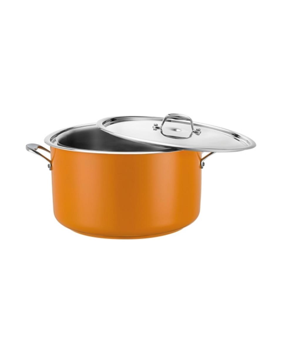 Bain Marie Pfanne – H 19 CM – 5,75 KG – Ø32 CM – Edelstahl 18/10 – Gelb – 8,6 Liter – Pujadas – 720965