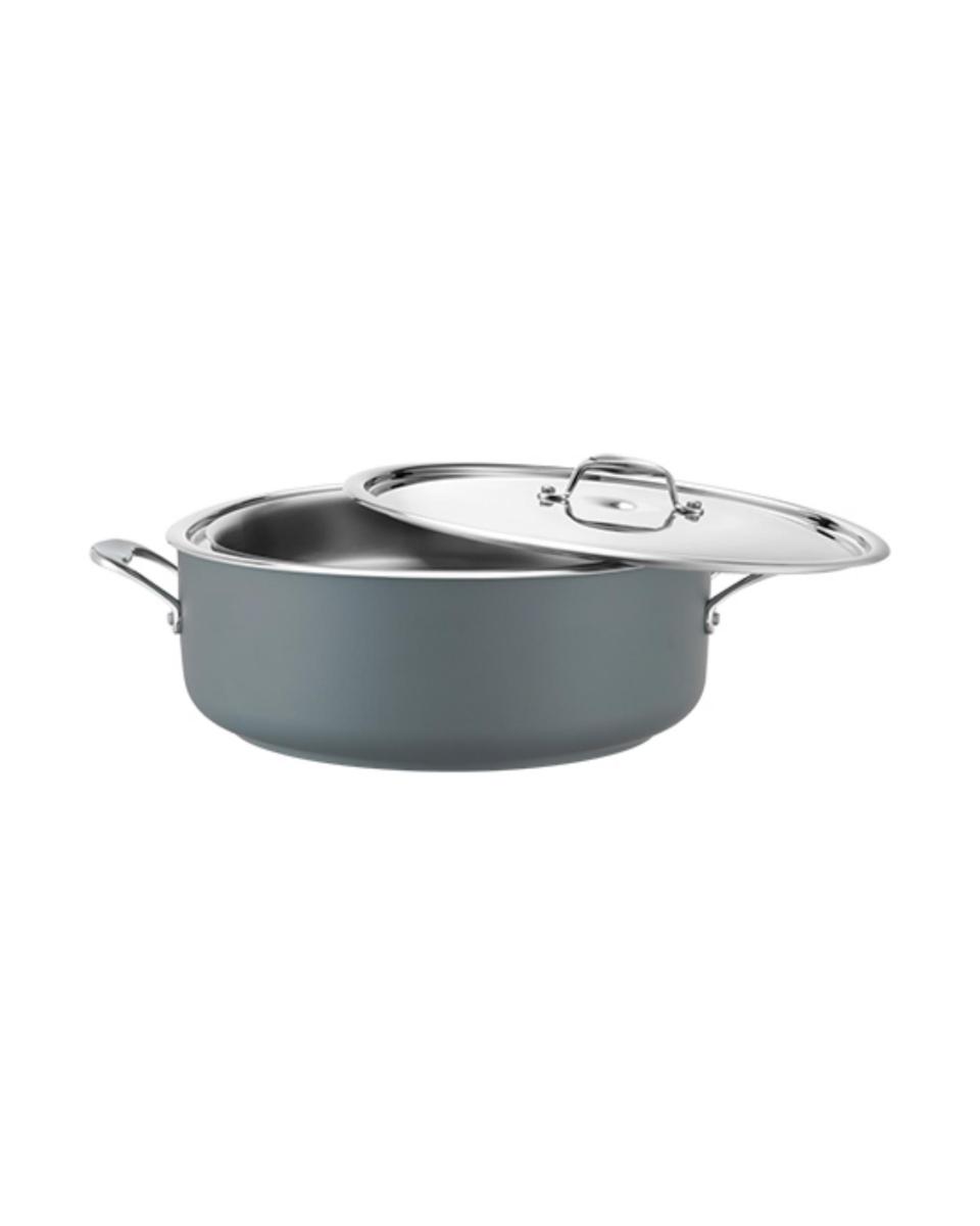 Bain-Marie-Pfanne – H 12,5 cm – 5,1 kg – Ø32 cm – Edelstahl 18/10 – 3,7 Liter – Pujadas – 720978