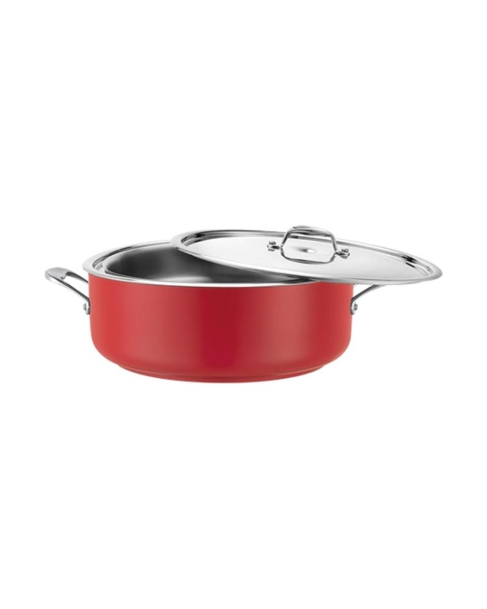 Bain-Marie-Pfanne – H 12,5 cm – 5,1 kg – Ø32 cm – Edelstahl 18/10 – 3,7 Liter – Pujadas – 720988
