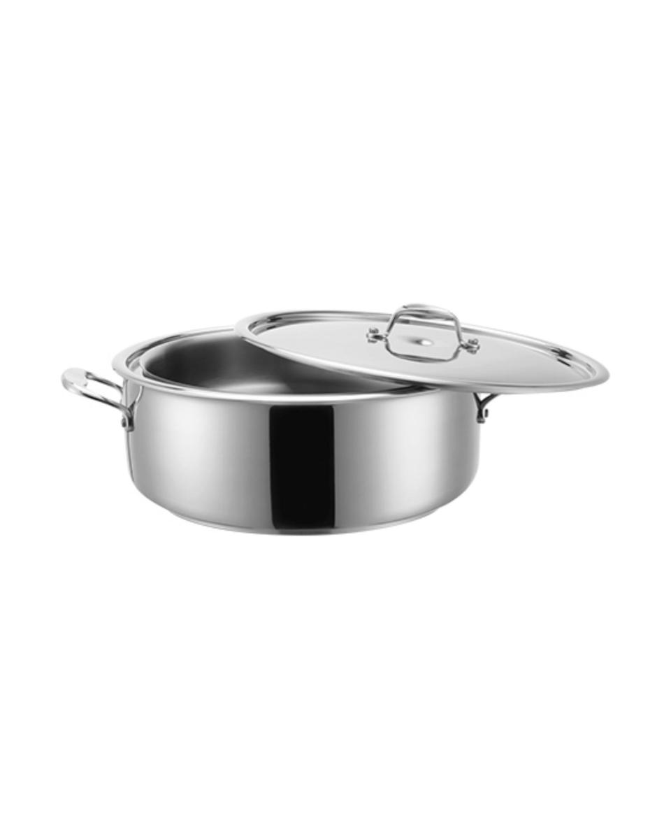 Bain-Marie-Pfanne – H 12,5 cm – 5,1 kg – Ø32 cm – Edelstahl 18/10 – 3,7 Liter – Pujadas – 720998