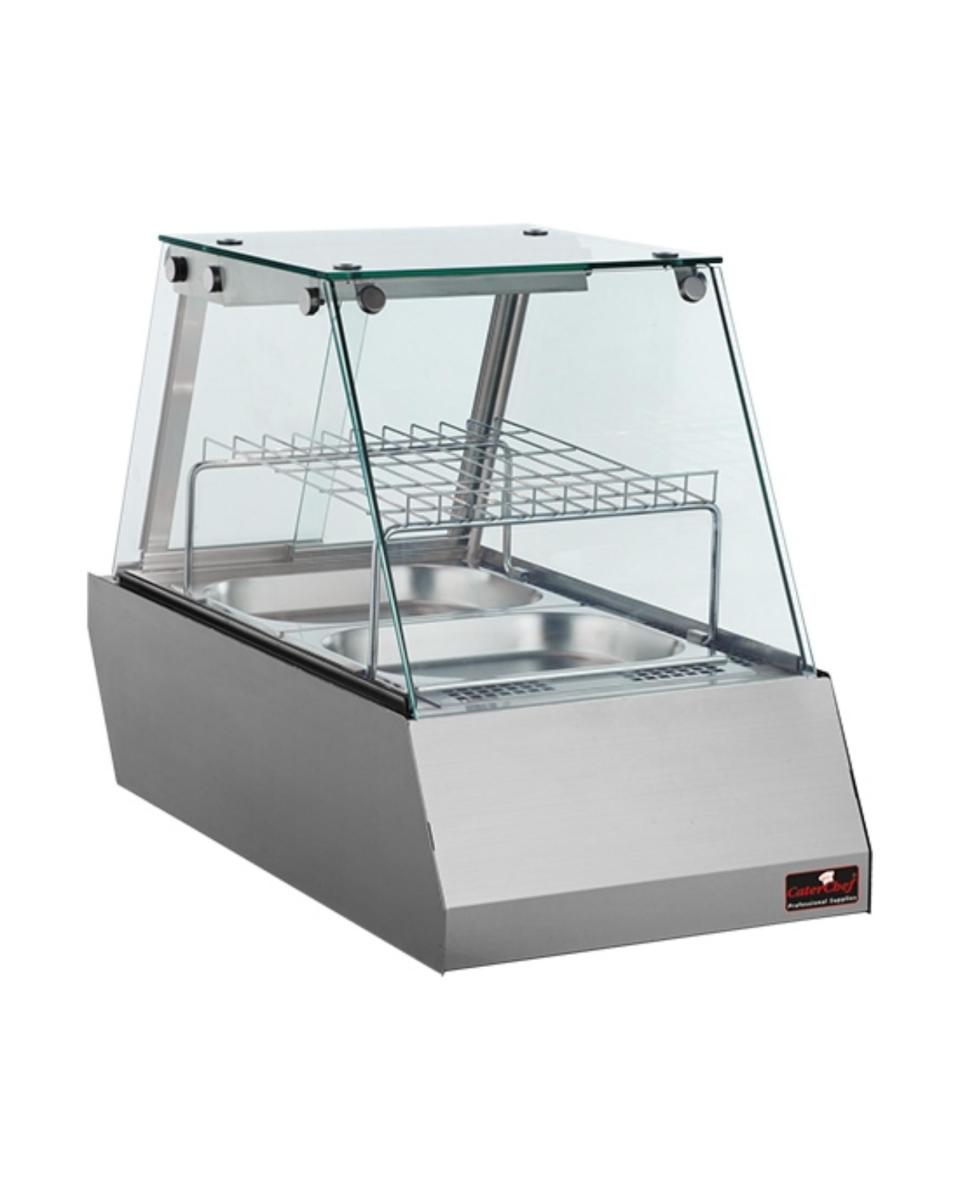 Warmhaltevitrine - H 61 x 45 x 77,5 CM - 36,2 KG - 220 - 240 V - 1600 W - Edelstahl - +30°C / +90°C - Caterchef - 680081