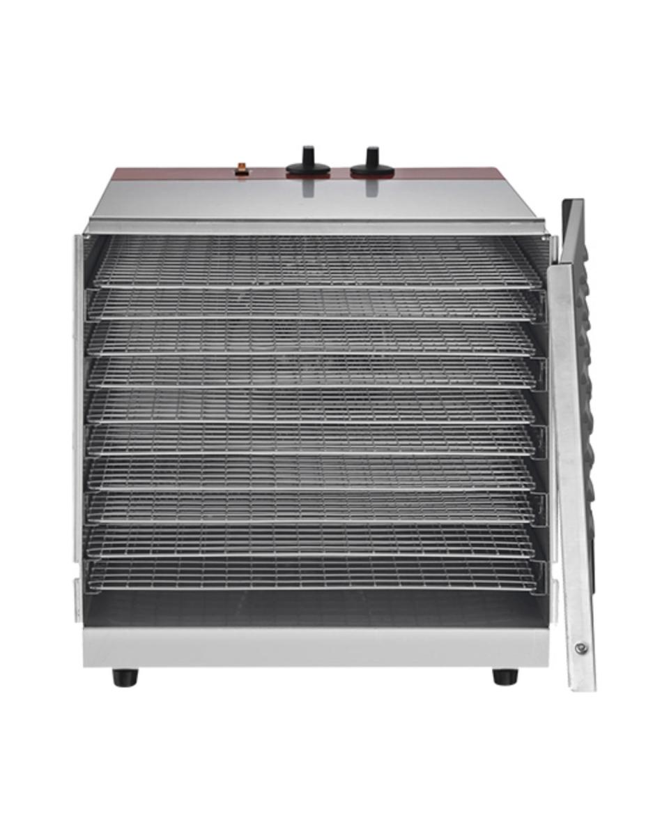 Trockenofen für Lebensmittel – H 43,3 x 43,5 x 51,1 cm – 13,8 kg – 220 – 240 V – 1000 W – Edelstahl – +30 °C / +75 °C – Caterchef