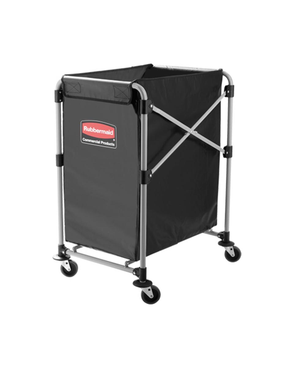 Wäschesackwagen – H 83,9 x 51,6 x 61,3 cm – 6 kg – pulverbeschichteter Stahl – Grau – 150 Liter – Rubbermaid – RM9240