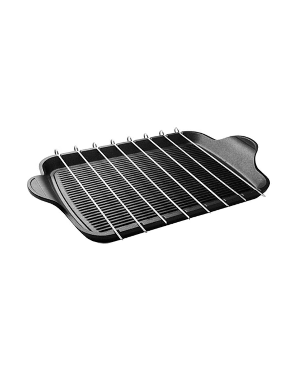 Grillplatte – H 0,5 x 47 x 26 cm – 1,925 kg – Aluminiumguss – Risoli – 729005