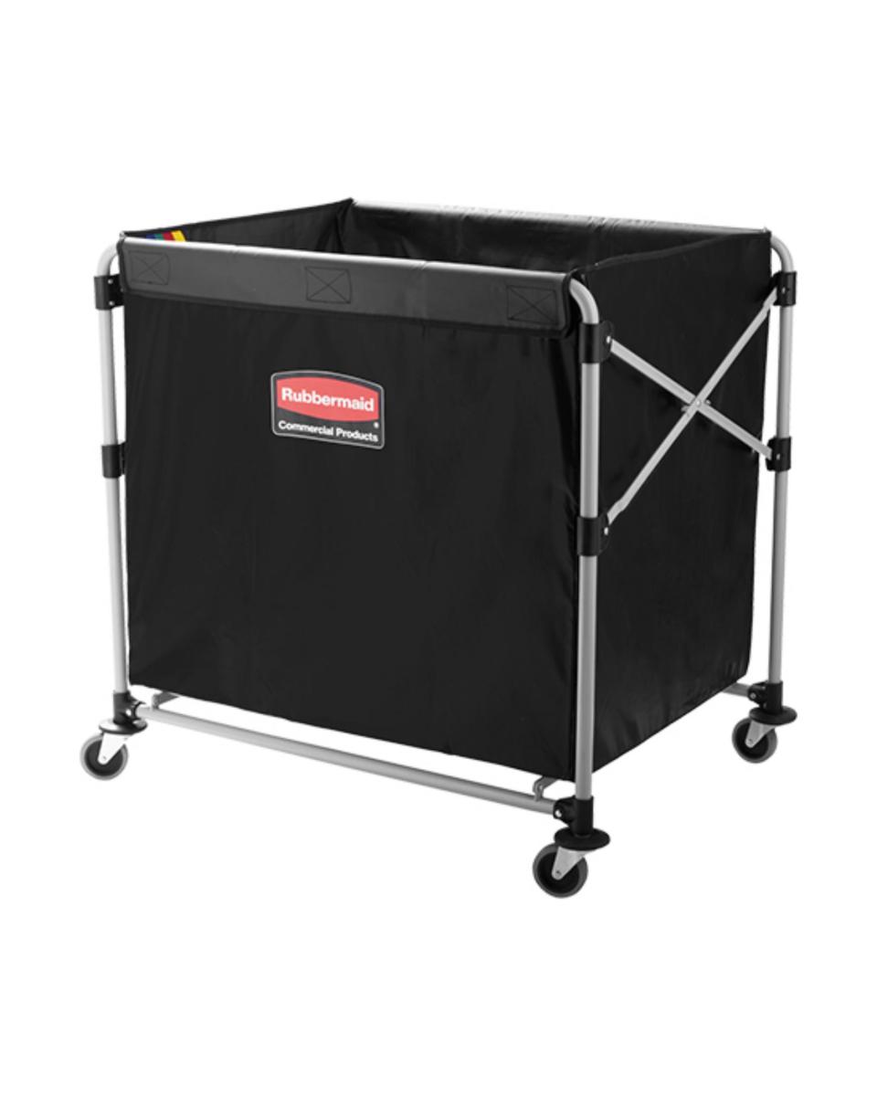 Leinensackwagen – H 83.9 x 88.9 x 61.3 CM – 7.8 KG – Pulverbeschichteter Stahl – Grau – 300 Liter – Rubbermaid – RM9241