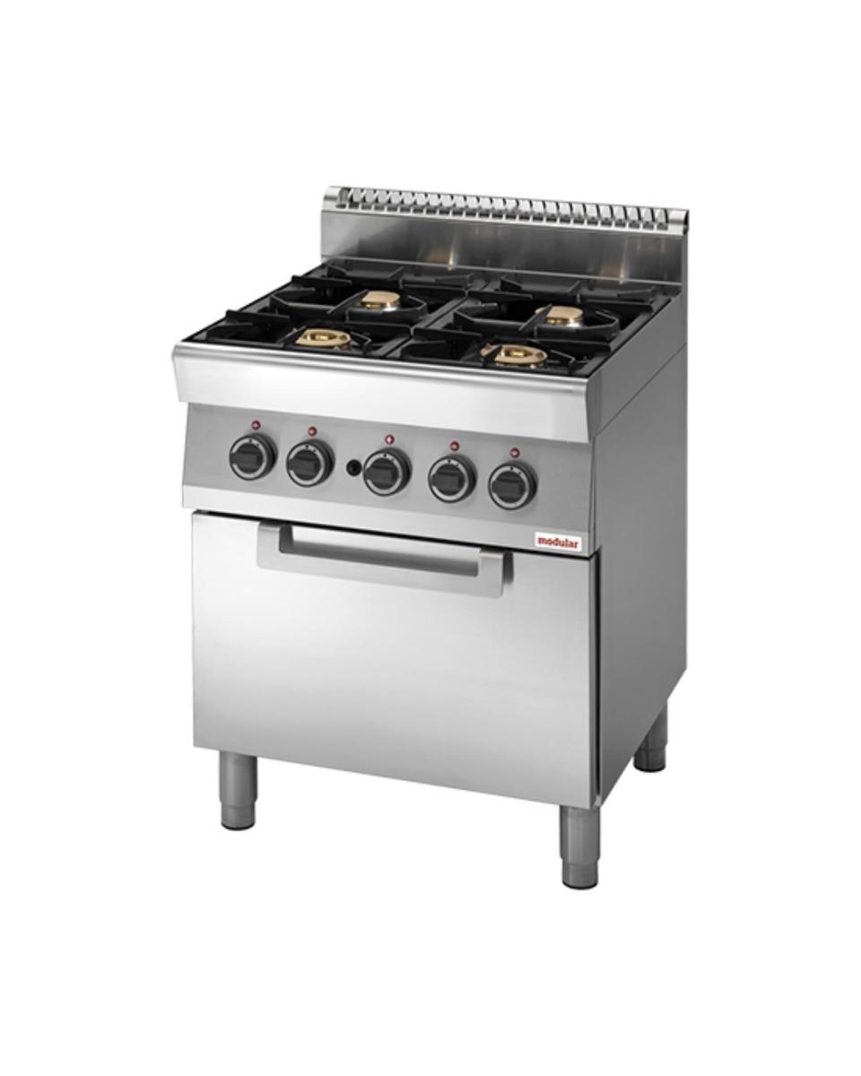 Gasherd 4 Brenner mit Gasofen - Modular 700 - 316705